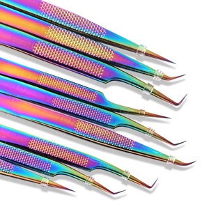 Pinces à cils personnalisées, outils professionnels pour extensions de cils, pinces en acier inoxydable OEM ODM pour les artistes de salon, vente en gros - Product Image 2