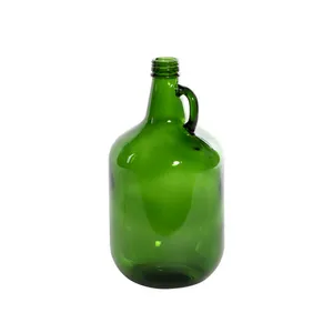 Daur ulang 3 Liter sampanye hijau anggur gelas kendi kustom kaca 4L 5L jelas/Amber hijau Growler botol untuk bir minuman dingin carboy