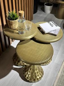 Ensemble de 3 tables design en métal doré faites à la main, tables gigognes élégantes pour salon, chambre ou réception, en provenance d'Inde - Product Image 6