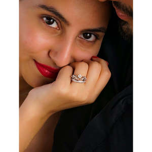 Anillo de diamantes con corona de tiara de plata 925, joyería elegante para mujer - Product Image 3