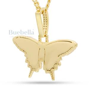 Collar con colgante de mariposa helada con moissanita VVS en oro para joyería elegante de moda Hip Hop - Product Image 2