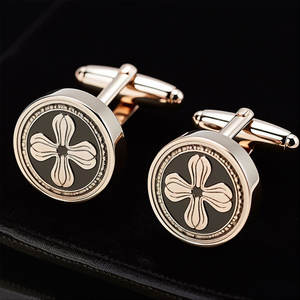 Accessoires de costume en vrac bouton de manchette en métal émaillé personnalisé de marque - Product Image 4