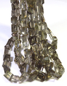 Top Grade 16 \ "Strand 6-8mm Smoky Faceted Quartz Gemstone Beads Loose Natural Tumble Nugget Cut Gems - Product Image 5