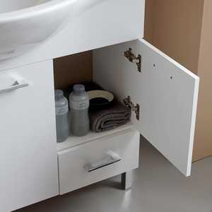 105cm White Ravenna Lamp <b>Floor</b>-Standing Bathroom Cabinet with Sink and <b>Mirror</b> Export Product - Product Image 3