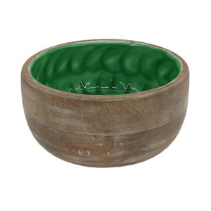 Bol à fruits décoratif moderne en bois de forme ronde pour ustensiles de cuisine bol à salade pour la maison et les hôtels bols de service alimentaire - Product Image 6