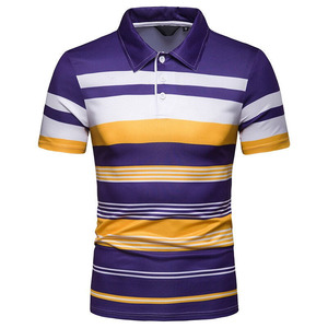 เสื้อโปโลแขนสั้นของผู้ชายผ้าฝ้ายโพลีเอสเตอร์100% ดีไซน์ชั้นนำพิมพ์โลโก้ของตัวเอง - Product Image 4