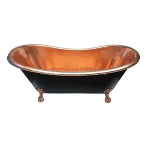 Clawfoot Luxury Copper Bathtub Antique Design freestanding Bathroom Bathing Tub Pure Copper Bathtubs Direct Factory