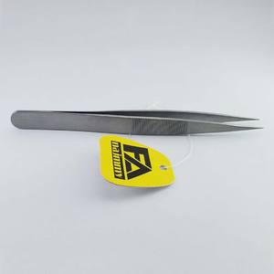 Pinzas de relojero de acero inoxidable de punta fina, extensiones de pestañas profesionales de alta calidad, cejas - Product Image 5