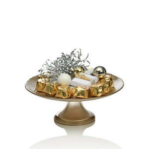 Bandeja de chocolate de plata de lujo con pedestal y acento de pájaro dorado para Eid Diwali y regalos corporativos - Product Image 5