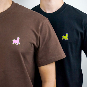 Alpacco เสื้อยืดลายกราฟิกสำหรับทั้งชายและหญิง, เสื้อยืดผ้าฝ้ายหนาใส่สบายใส่ได้ทั้งชายและ230gsm โลโก้ - Product Image 4