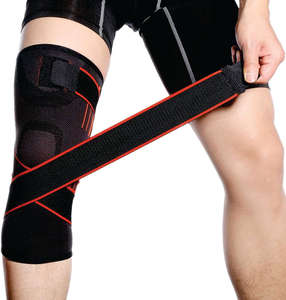 Unisex Customized Logo Sports Safety Pads Brace Gym Knee Wraps <b>Bandage</b> Knee Sleeve for Weightlifting with Knee Support Stripe - Product Image 3