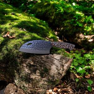 มีดครัวพร้อมซองหนัง มีดอเนกประสงค์ มีดเชฟ มีดปังตอ ทำด้วยมือ มีดเชฟหรูหรา ด้ามไมคาร์ต้า ตีขึ้นรูปด้วยมือ - Product Image 5