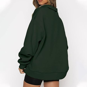 Sweat à capuche personnalisé unisexe lavé à l'acide avec demi-fermeture éclair de haute qualité 100% coton tissu éponge sweat-shirt d'hiver brodé de couleur unie long - Product Image 5