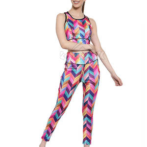 Conjunto de Yoga Ligero Hecho a Medida para Mujer, Elástico en la Parte Delantera, Cintura Alta, Transpirable, de Secado Rápido, Ecológico, de 2 Piezas, Ropa Deportiva para Gimnasio - Product Image 1