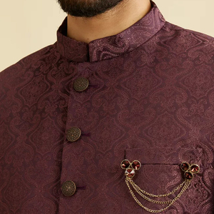 ชุดสูทผ้าไหมเชอร์วานิทำมือคุณภาพสูงสำหรับผู้ชายชุดสูทแบบมีปกกระดุมสำหรับงานแต่งงานงานปาร์ตี้ชาติพันธุ์2025หรูทำด้วยมือคุณภาพสูง - Product Image 5