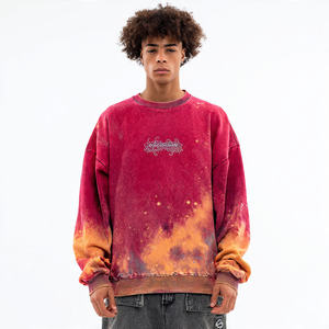 <b>Men</b> Vintage Winter Oversized Fleece Blank Faded Stone <b>Washed</b> Rhinestone Embroidery Print Casual Streetwear Pullover Eco-Friendly - Product Image 3