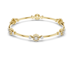 0.816 CT Lab Diamond Floral <b>Bangle</b> <b>Bracelet</b> Round Brilliant Cut 10KT, 14KT, 18KT Gold & 925 Silver Rose, Yellow, White - Product Image 6