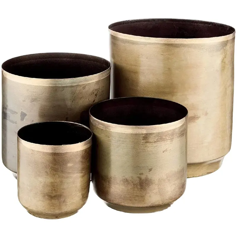 Starker Kauf vom indischen Hersteller und Exporteur 4-teiliges Metall Cache Pot Planter Set für Wohnzimmer Rasen Patio Pflanzen Dekor