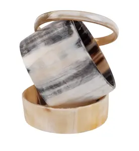 Hadiah kualitas tinggi pria wanita dengan gelang tanduk alami bangle uniseks cincin manset logo kustom dengan tingkat wajar