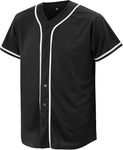 Hombres antibacteriano cuello en V 100% poliéster botón manga corta Hipster Hip Hop béisbol Jersey uniformes deportivos para ropa de softball - Product Image 2