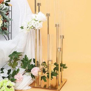 Wedding Centerpieces <b>Gold</b> Metal Handmade Eco-Friendly Tall <b>Candelabra</b> Candle Holder Table Decorations - Product Image 5