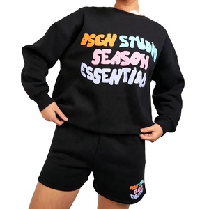 Conjunto de pantalones cortos de dos piezas para hombre de otoño Camisa y pantalones cortos estampados abullonados personalizados del fabricante - Product Image 1