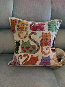 Günstiger Vintage-Kissenbezug 2025 mit Katzenstickerei, Kätzchen-Stuhlkissenbezug - Product Image 5
