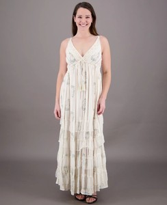 ชุดเดรสผ้าเรยอนพิมพ์ลายสำหรับผู้หญิงชุดเดรสยาวสำหรับปาร์ตี้และโอกาสพิเศษชุดเดรสแขนกุดคอ V ลึกสำหรับฤดูร้อน - Product Image 1