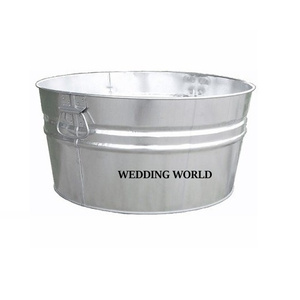 Vintage Galvanized <b>Planter</b> Round Shape <b>Garden</b> Ware Designer <b>Planter</b> High Quality Wholesale Fancy Metal <b>Planter</b> - Product Image 4