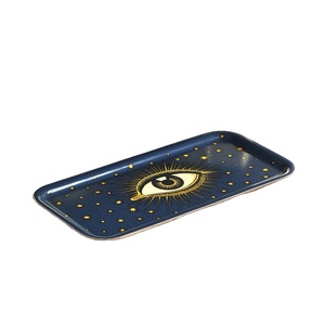 Plateau de service imprimé en métal artisanal pour mariages, hôtels et cuisines, forme rectangulaire avec logo personnalisé - Product Image 1