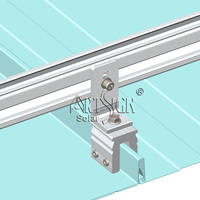 Art Sign AL6005-T5 Collier de fixation solaire non-pénétrant pour toiture à joint debout, support de montage solaire en L pour système photovoltaïque