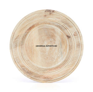 Assiette de chargeur ronde décorative en bois Forme ronde Assiette de dessous de luxe Assiette de chargeur design la plus vendue - Product Image 3