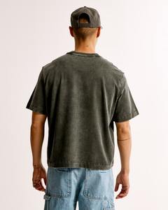 เสื้อยืดโอเวอร์ไซส์ผู้ชายสั่งทำขายส่ง 250gsm ผ้าฝ้าย 100% เป็นมิตรกับสิ่งแวดล้อม ระบายอากาศได้ดี ล้างสีแบบวินเทจ แขนสั้น - Product Image 5