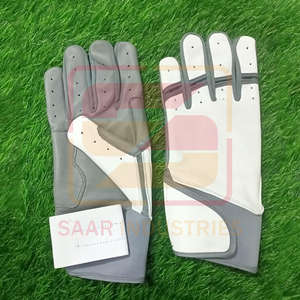 Gants de baseball unisexe professionnels en cuir de vachette de protection des mains de couleur blanche et grise pour la pratique du frappeur, nouvel arrivage - Product Image 6