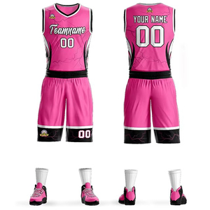 Vente en gros d'uniformes de basket-ball en polyester de haute qualité personnalisés, ensembles de maillots respirants, imprimés d'été, techniques de sport grande taille - Product Image 1
