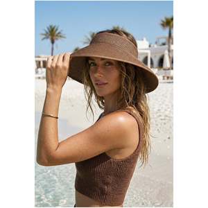 Sombrero de Paja Plegable con Visera y Protección Solar Luminos Butik Marrón HSR2080-hsr2080-brown - Product Image 1
