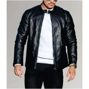 Veste en cuir pour homme, vêtement d'extérieur structuré de qualité supérieure avec un design épuré et un look sophistiqué - Product Image 1