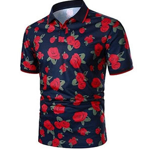 Allover patrón diseño moda Slim Fit gimnasio Fitness hombres Polo camisetas sublimadas al por mayor impreso Primavera Verano polos - Product Image 1