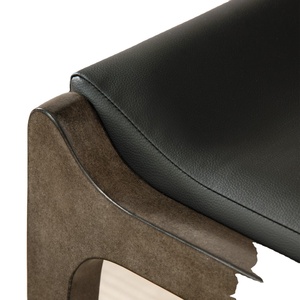 Tabouret de bar de taille parfaite avec siège en similicuir noir tabouret de comptoir meubles salle à manger et restaurant bar en bois avec cadre en fer - Product Image 3