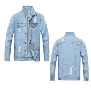 Streetwear décontracté personnalisé veste en jean à la mode en gros manteaux d'équitation jeans en denim vestes pour hommes vêtements d'extérieur veste d'automne - Product Image 1