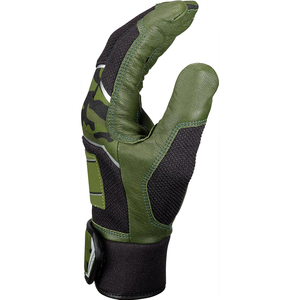 ถุงมือตีเบสบอลหนังโลโก้ออกแบบเองสีเขียว - Product Image 4