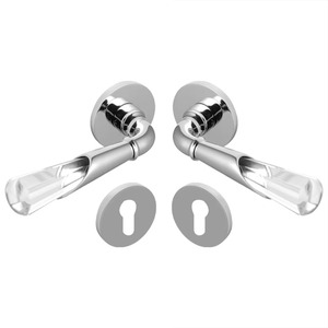 La elegante manija de la puerta con acabado de vidrio y oro agrega un toque elegante a las puertas de madera en casas modernas, villas y hoteles de la India - Product Image 5