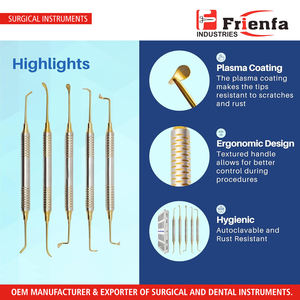 Kit de Elevación de Seno Maxilar (5 piezas) Herramientas de Elevación de Seno Maxilar para Implantes Dentales Chapadas en Oro en Casete de Acero Inoxidable para Injertos Óseos de Precisión - Product Image 4