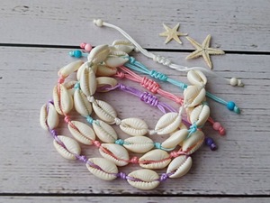 Vietnam New Arrival Bohemian Cowrie Shell <b>Bracelet</b> Adjustable Summer Beach Color Wax Rope with Sea Shell <b>for</b> Gift - Product Image 2