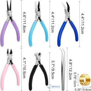 INSTRUMENTS CHIRURGICAUX INTENSES Fabrication de bijoux Ensemble de pinces en acier inoxydable Aiguille à chaîne Pince à fermeture éclair courbée Enroulement de fil Réparation - Product Image 5