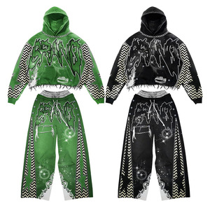 Chándal de dos piezas con logotipo personalizado unisex, sudadera deportiva, conjunto de Sudadera con capucha para correr, chándales de 2 piezas - Product Image 2