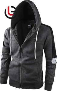 Sudadera con capucha de lana de algodón 100% Vintage con cremallera completa para hombre invierno cálido sin forro cómodo y elegante características personalizadas capucha - Product Image 2