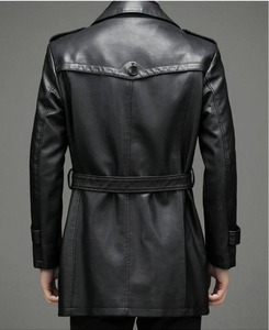 2023หนังแท้คอตั้งสำหรับผู้ชาย, เสื้อคอตั้งกันน้ำลำลองไซส์ใหญ่ฤดูใบไม้ร่วงฤดูหนาว - Product Image 5