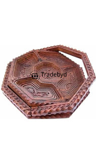 Panier organisateur de fruits secs en bois moderne de qualité supérieure, fabriqué à la main, écologique, design multifonctionnel, emballage personnalisé - Product Image 2