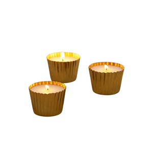 Pot à bougie votive de luxe en métal plaqué or de qualité Design de fleurs modernes Décoration d'hôtel à domicile Pot à bougie pour décoration de Noël - Product Image 3